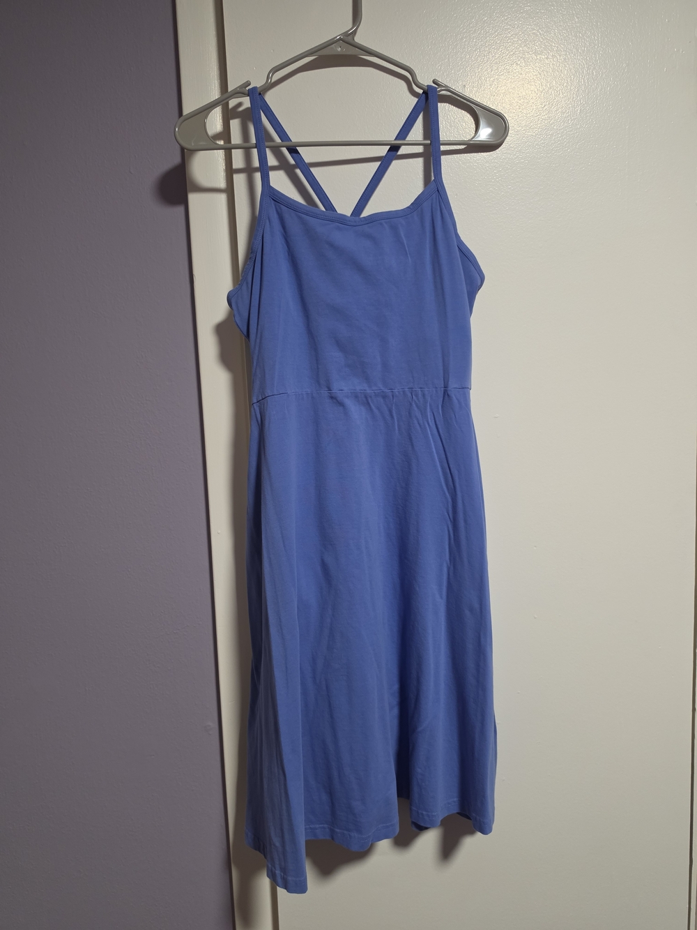 Pact Periwinkle Fit & Flare Midi Dress with Crossback Straps